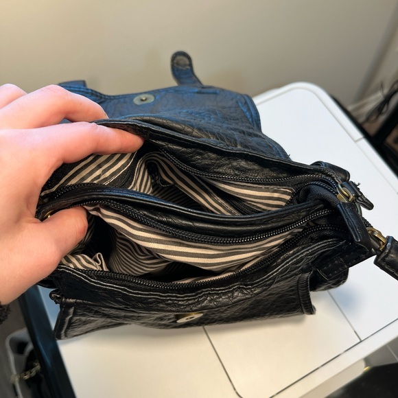 Ampere Black Crossbody Saddle Purse - Picture 2 of 6